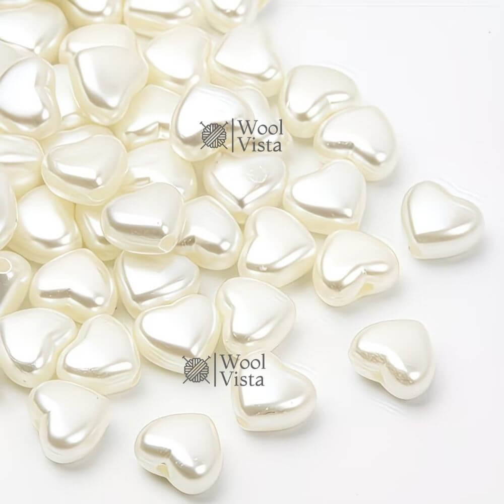 100PCS HEART-SHAPED ACRYLIC PEARL BEADS 9×8MM – LOOSE SPACER BEADS FOR DIY BRACELETS, NECKLACES, PHONE CHAINS, JEWELRY MAKING & ACCESSORY DECORATIONS