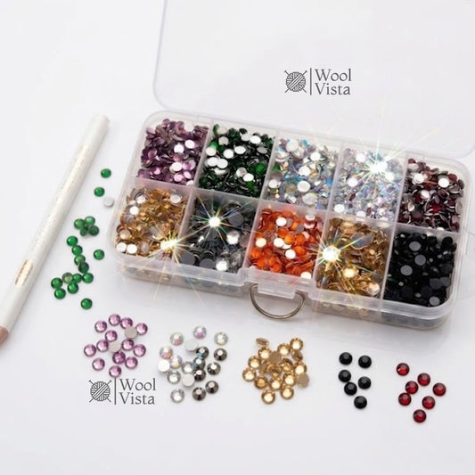 BEDAZZLING KIT WITH RHINESTONES & WAX PENCIL – 4MM FLATBACK RESIN GEMS FOR DIY CLOTHING, SHOES, TUMBLERS, FACE MAKEUP, NAIL ART & CRAFT DECORATION