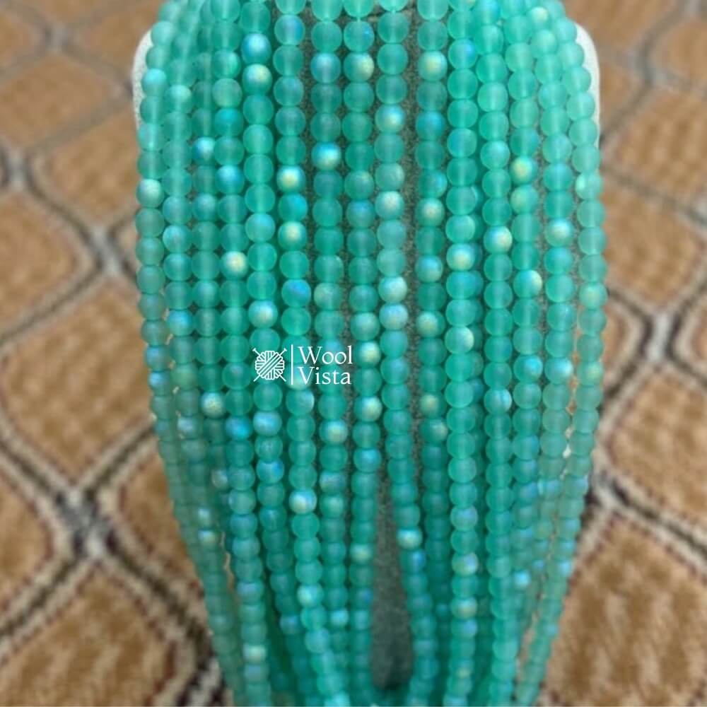 MATTE TRANSPARENT DUAL SHADE ACRYLIC BEADS – COLORFUL ROUND LOOSE BEADS STRAND