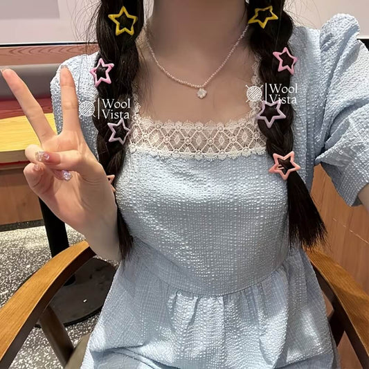 BRIGHT MIXED-COLOR STAR HAIR CLIPS – CANDY COLORED PENTAGRAM HAIR ACCESSORIES, CHIC BOHEMIAN STYLE HEADPIECES & TRENDY DECORATIVE HAIR CRAFTS