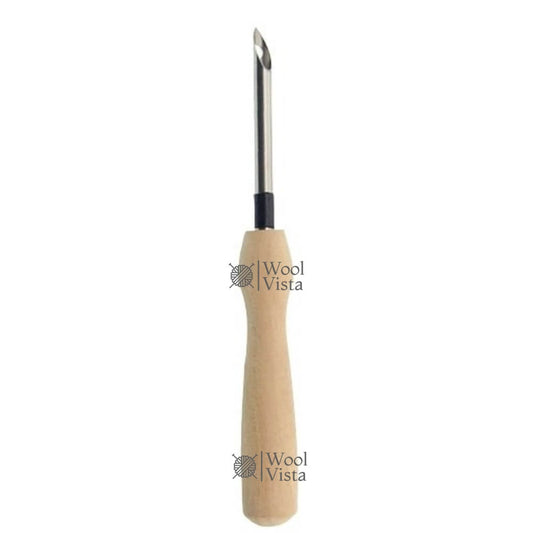 PUNCH NEEDLE WITH WOODEN HANDLE 3.5MM – PREMIUM QUALITY EMBROIDERY NEEDLE FOR DIY EMBROIDERY, SEWING, YARN CRAFTS & HANDMADE PROJECTS