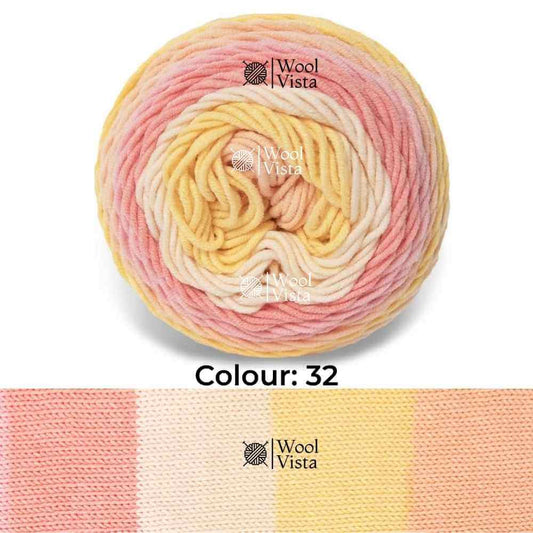 RAINBOW CAKE YARN 100G – PREMIUM COTTON & ACRYLIC GRADIENT YARN FOR KNITTING & CROCHET