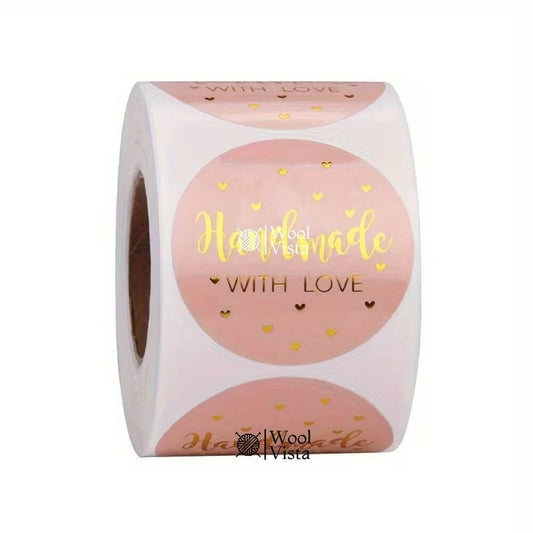 500PCS THANK YOU & HANDMADE KRAFT STICKERS ROLL – FRAGILE WARNING LABELS & SMALL BUSINESS PACKAGING SEALS (MULTIPLE VARIANTS)