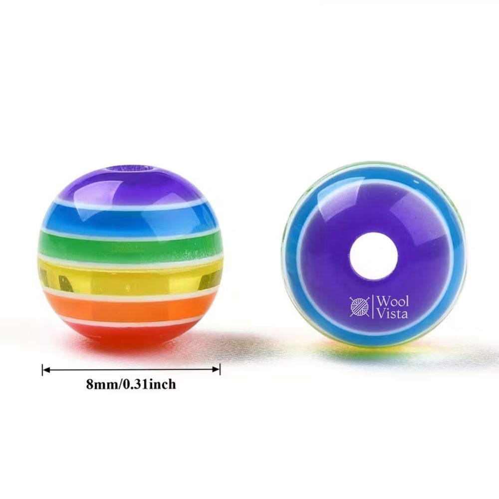 50PCS ACRYLIC ZEBRA STRIPE BEADS – 5.5MM RESIN BEADS FOR DIY JEWELRY MAKING, BRACELETS & CRAFT ACCESSORIES