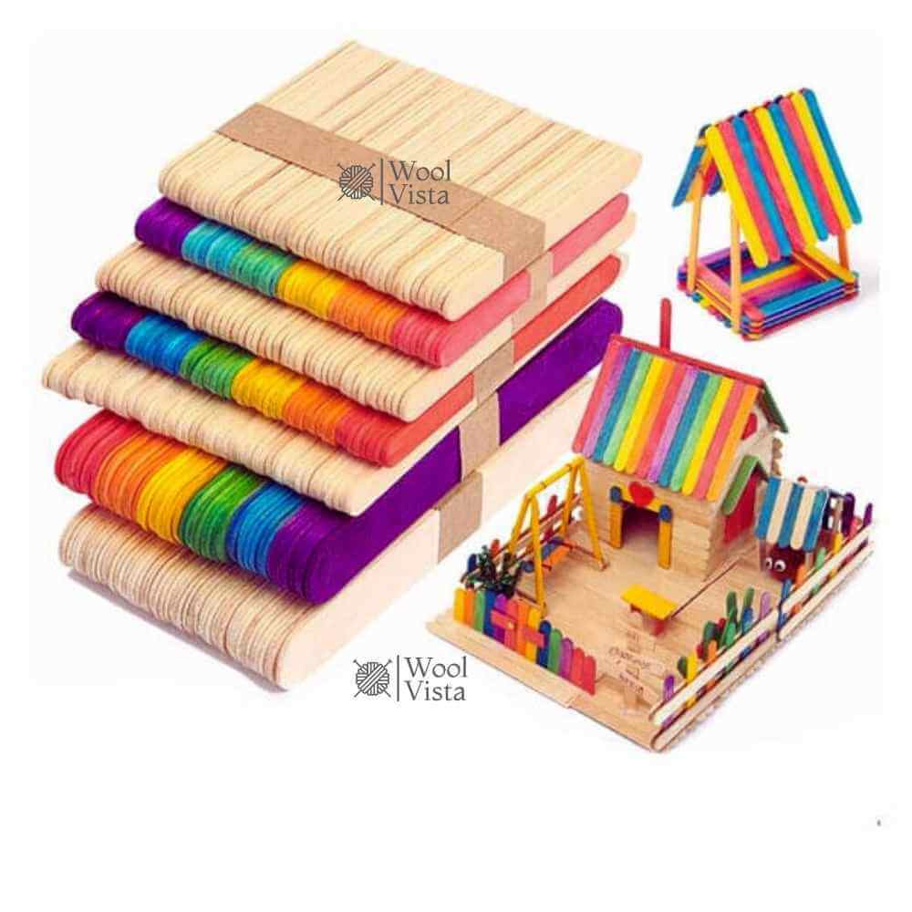 50PCS SOLID WOOD CRAFT STICKS – PERFECT FOR HOME, SCHOOL, ART & HANDICRAFT PROJECTS