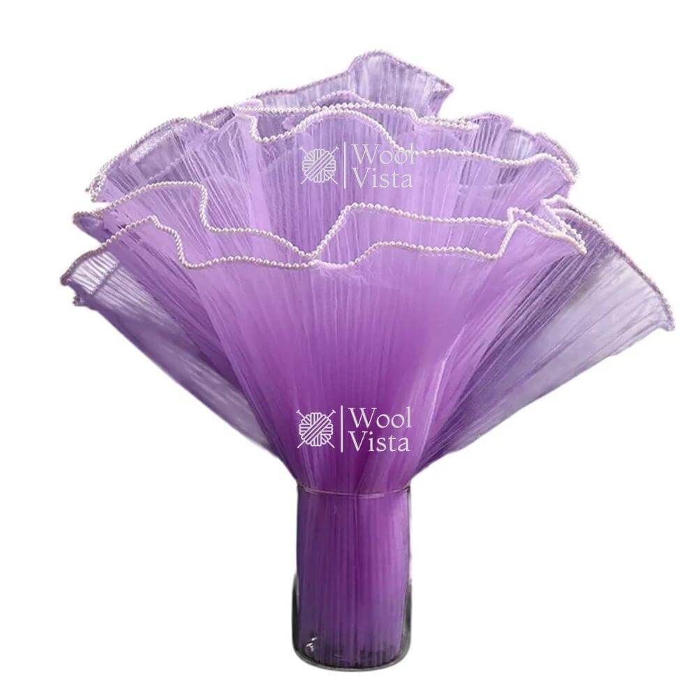 KOREAN FLOWER WRAPPING PAPER 4M – WAVY GAUZE LACE NET WITH BUTTERFLY THEME FOR BOUQUETS & GIFT DECOR