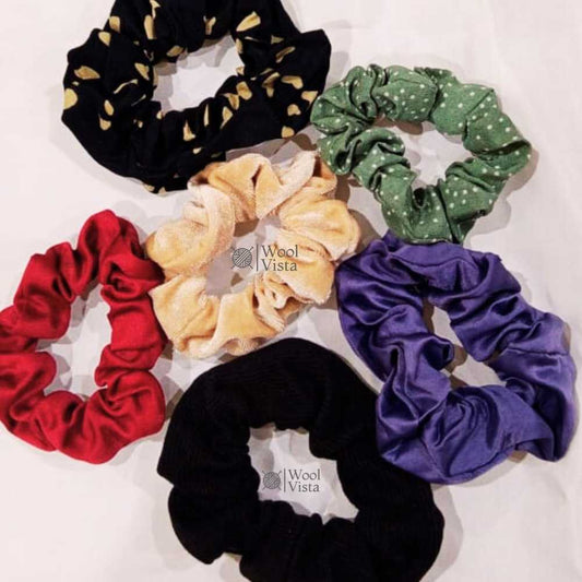 6PCS SATIN SCRUNCHIES SET – SOLID & PRINTED COLOR HAIR TIES, SOFT AND COMFORTABLE ELASTIC SCRUNCHIES FOR PONYTAILS & DAILY HAIR STYLING