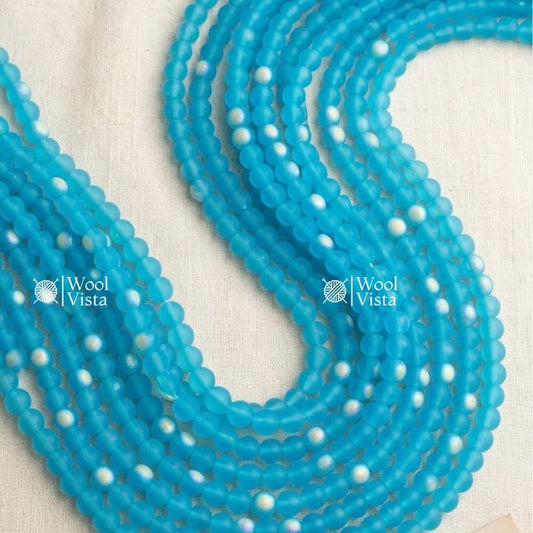 MATTE TRANSPARENT DUAL SHADE ACRYLIC BEADS – COLORFUL ROUND LOOSE BEADS STRAND