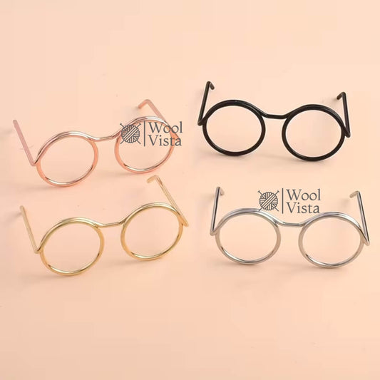 MINI STEEL WIRE ROUND GLASSES – 35MM CUTE MINIATURE GLASSES FOR LANDSCAPE ART, MINIATURE ROOM DECORATION, DIY CRAFTS & DOLLHOUSE ACCESSORIES