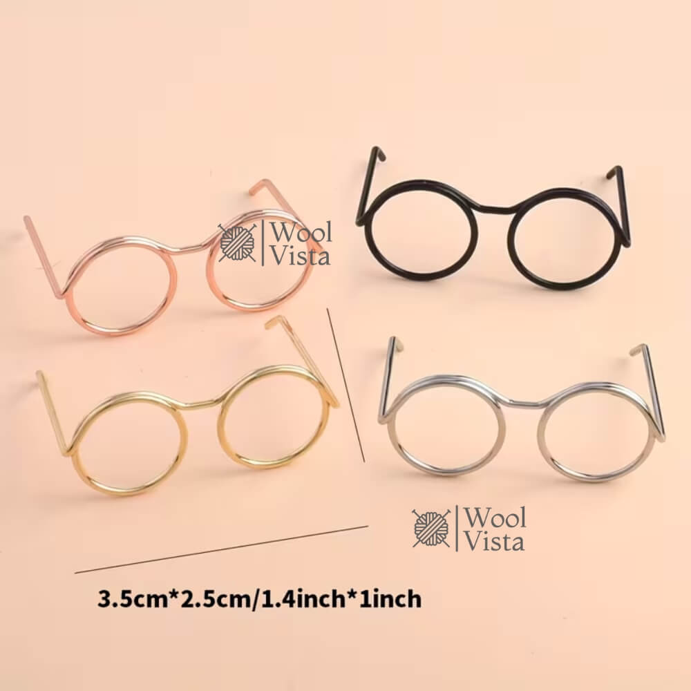 MINI STEEL WIRE ROUND GLASSES – 35MM CUTE MINIATURE GLASSES FOR LANDSCAPE ART, MINIATURE ROOM DECORATION, DIY CRAFTS & DOLLHOUSE ACCESSORIES