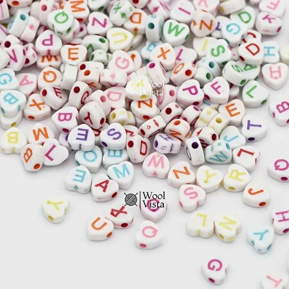 ACRYLIC ALPHABET BEADS A–Z – LETTER BEADS FOR BRACELETS, NECKLACES, KEYCHAINS & DIY JEWELLERY CRAFTS
