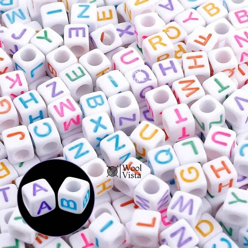 ACRYLIC ALPHABET BEADS A–Z – LETTER BEADS FOR BRACELETS, NECKLACES, KEYCHAINS & DIY JEWELLERY CRAFTS