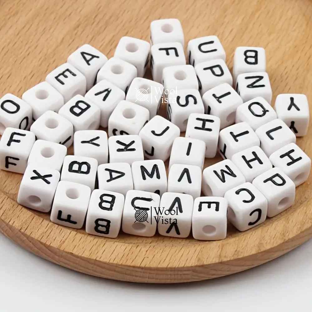ACRYLIC ALPHABET BEADS A–Z – LETTER BEADS FOR BRACELETS, NECKLACES, KEYCHAINS & DIY JEWELLERY CRAFTS