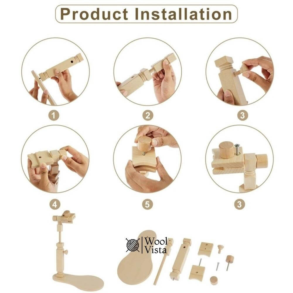 ADJUSTABLE WOODEN EMBROIDERY HOOP STAND