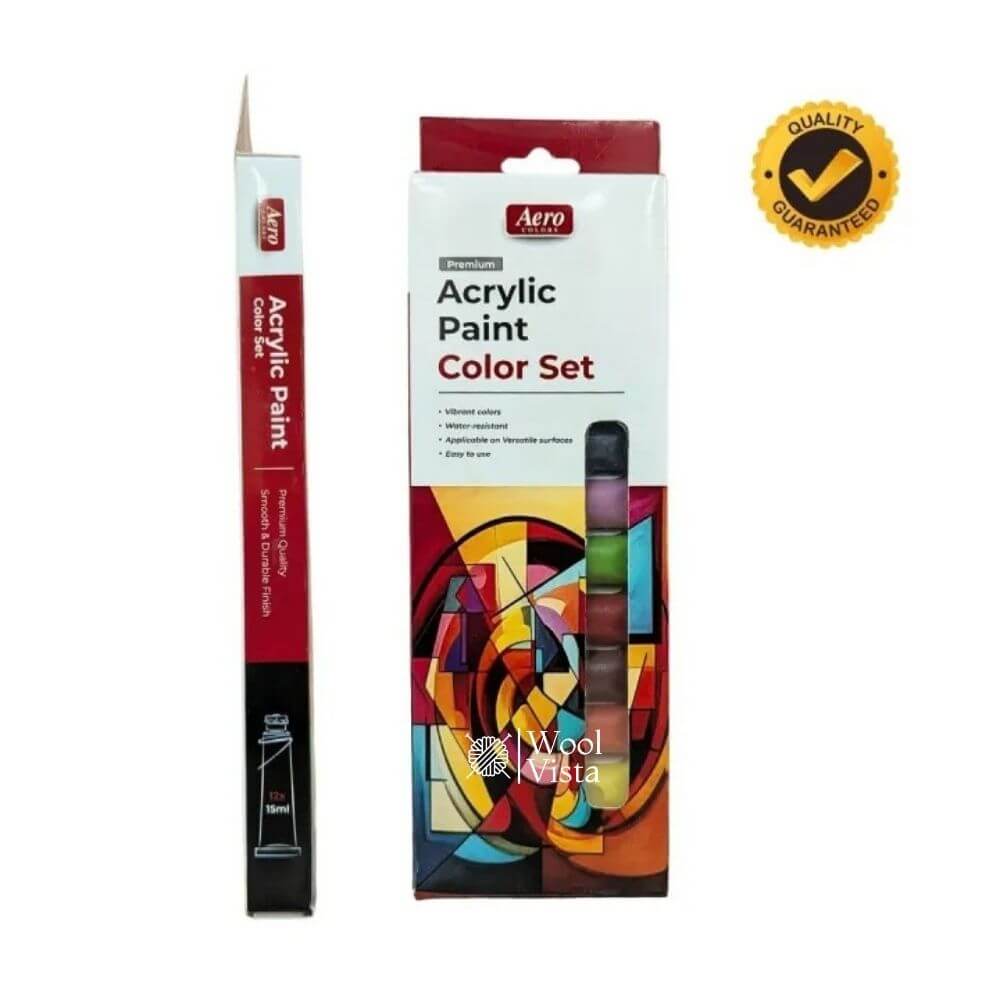 AERO ACRYLIC PAINT SET – 12 VIBRANT COLORS FOR CANVAS, PAPER & CRAFT PROJECTS