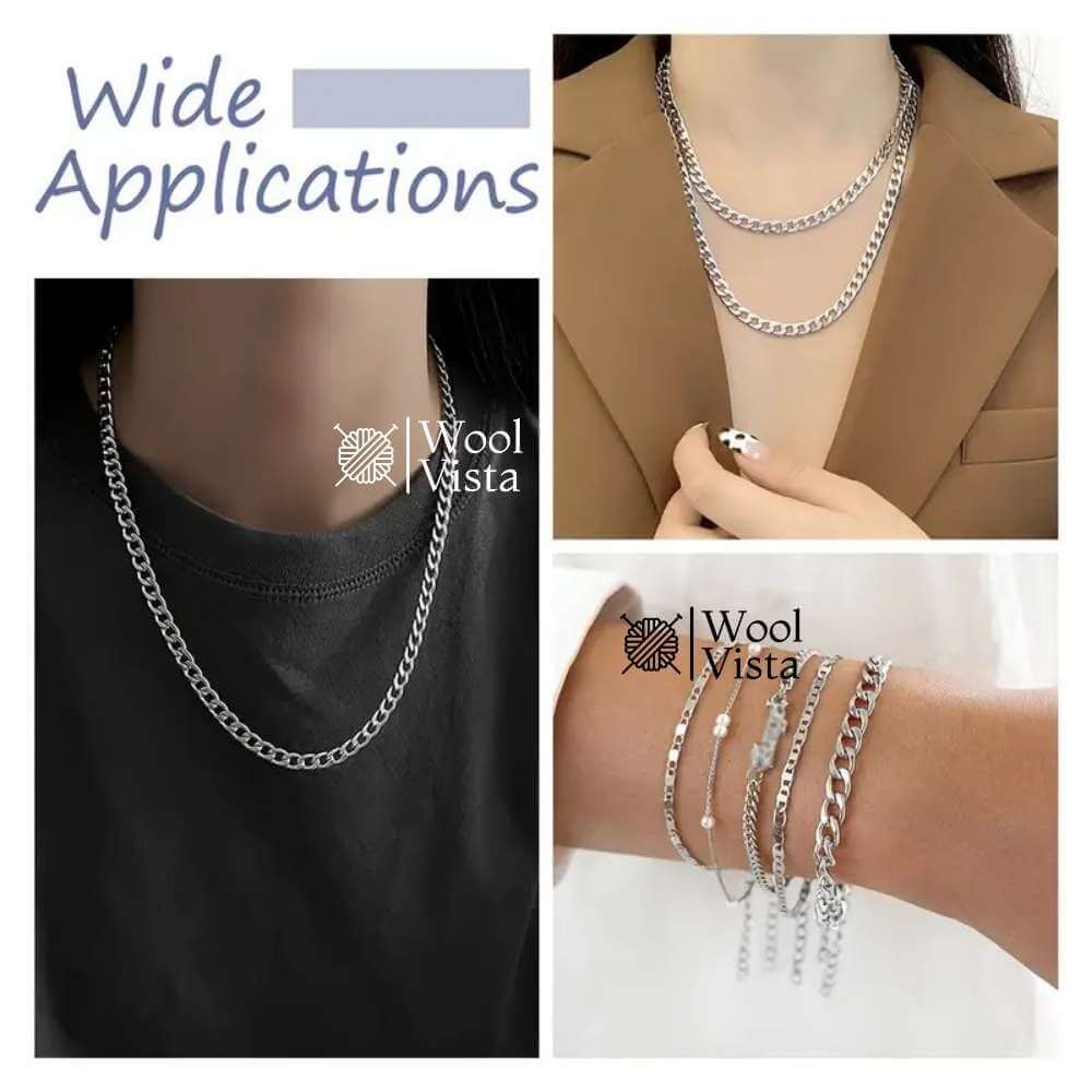 ALUMINIUM ALLOY CHAIN 1 YARD – GOLD & SILVER PLATED CHAINS FOR DIY JEWELLERY, BRACELETS, NECKLACES & ACCESSORIES