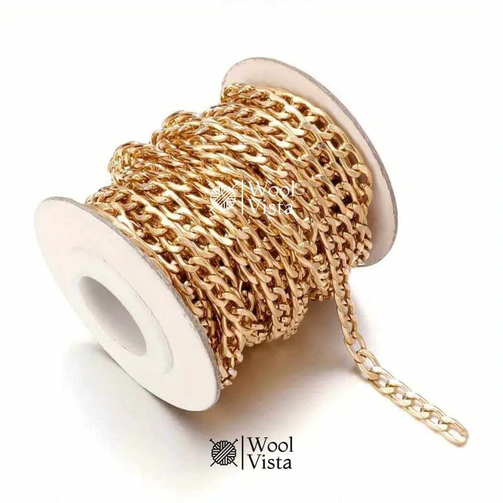 ALUMINIUM ALLOY CHAIN 1 YARD – GOLD & SILVER PLATED CHAINS FOR DIY JEWELLERY, BRACELETS, NECKLACES & ACCESSORIES