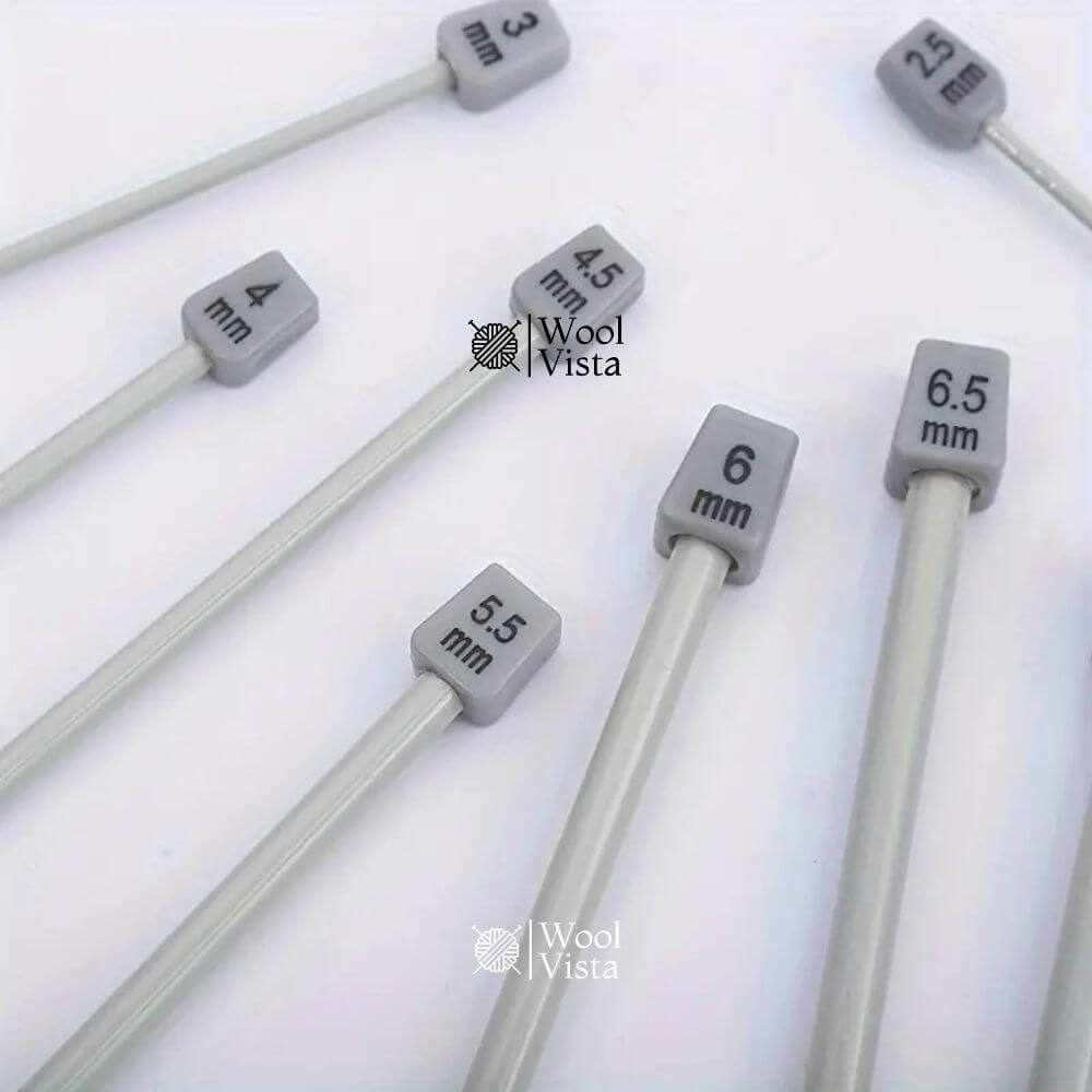 ALUMINIUM KNITTING NEEDLES – (SET OF 2) STRAIGHT NEEDLES