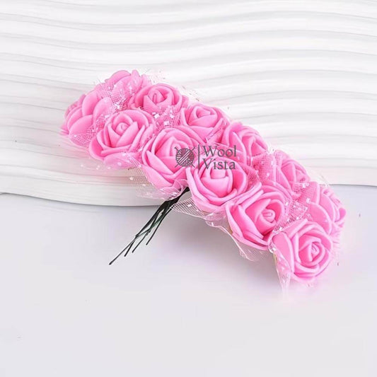 ARTIFICIAL FOAM ROSE BUNCH – 12PCS REALISTIC FOAM ROSES FOR DIY FLOWER BOUQUETS, WEDDING DECOR, GIFT BOXES, HOME DECOR & CRAFT PROJECTS