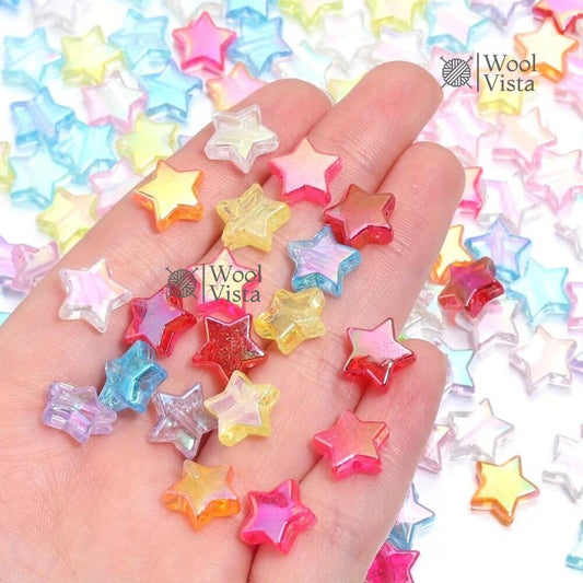 100PCS COLORFUL ACRYLIC PENTAGRAM STAR BEADS – PLATED STAR SPACER BEADS FOR DIY BRACELETS, NECKLACES, JEWELRY MAKING, PHONE CHARMS & HANDMADE CRAFTS