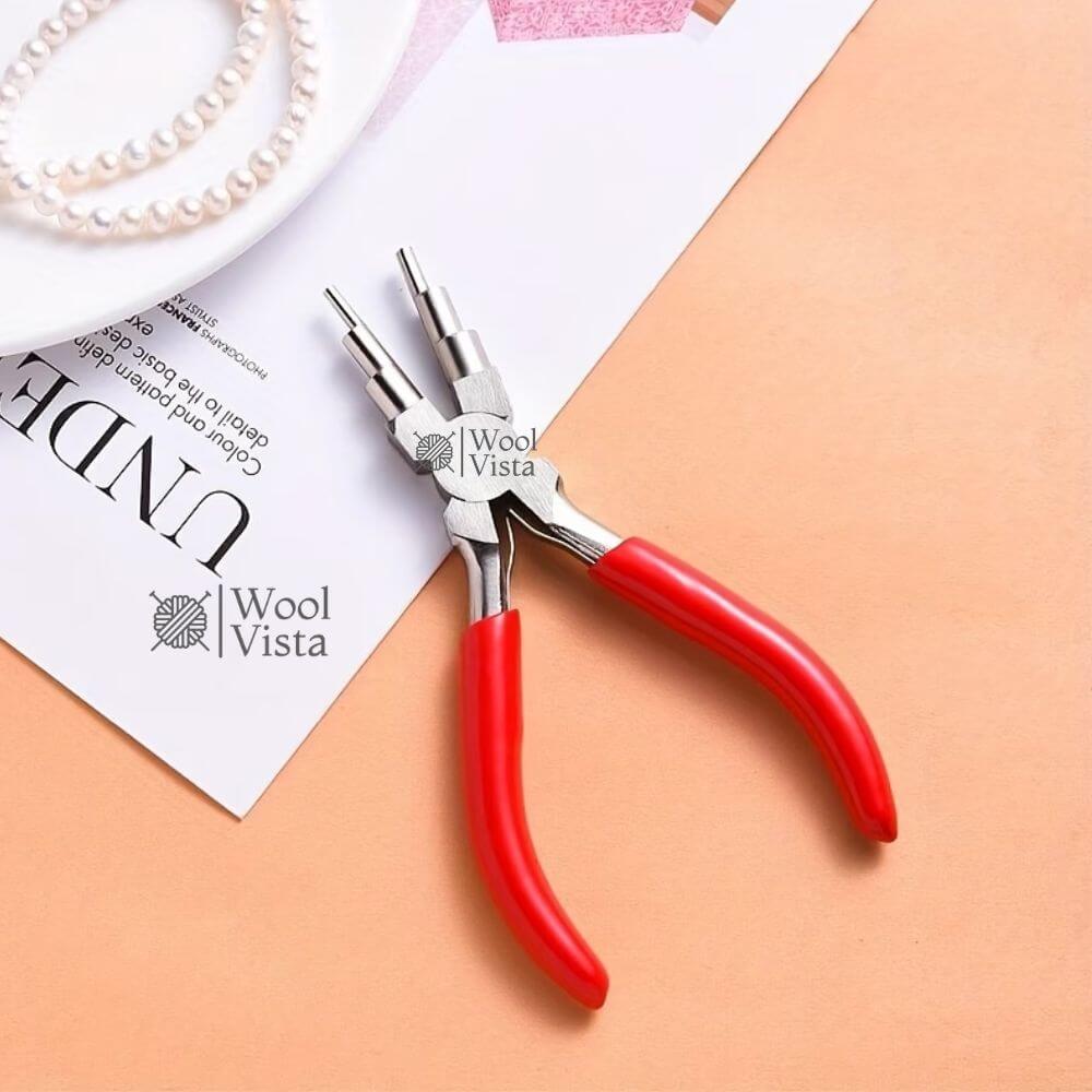 6-IN-1 JEWELRY MAKING PLIERS – CARBON STEEL LOOPING & WRAPPING TOOL, ROUND NOSE BAIL PLIERS FOR BEADING, WIRE SHAPING, JEWELRY REPAIR & DIY CRAFTS