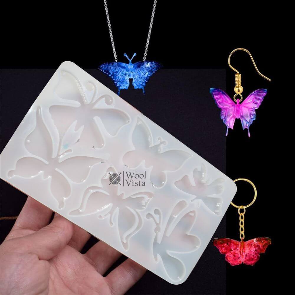 BUTTERFLY RESIN EARRING MOLDS – SILICONE JEWELRY MOLD KIT FOR DIY EARRINGS, PENDANTS, KEYCHAINS & NECKLACE MAKING