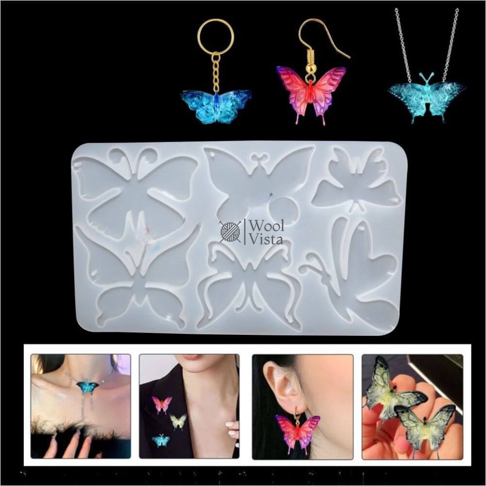BUTTERFLY RESIN EARRING MOLDS – SILICONE JEWELRY MOLD KIT FOR DIY EARRINGS, PENDANTS, KEYCHAINS & NECKLACE MAKING