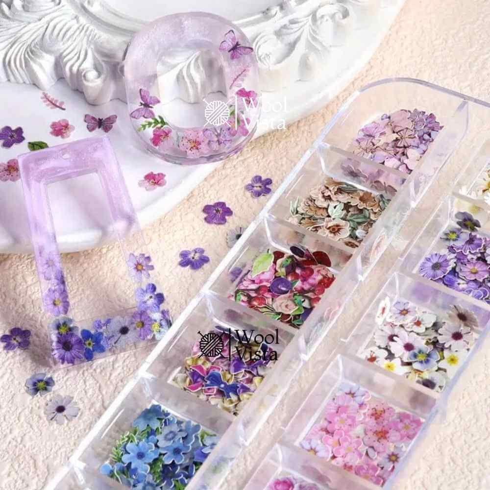 BUTTERFLY & FLORAL EPOXY RESIN CHIPS – MIXED COLOR WOOD PULP FILLERS FOR DIY JEWELRY, RESIN ART, PHONE CASE & KEYCHAIN CRAFTS