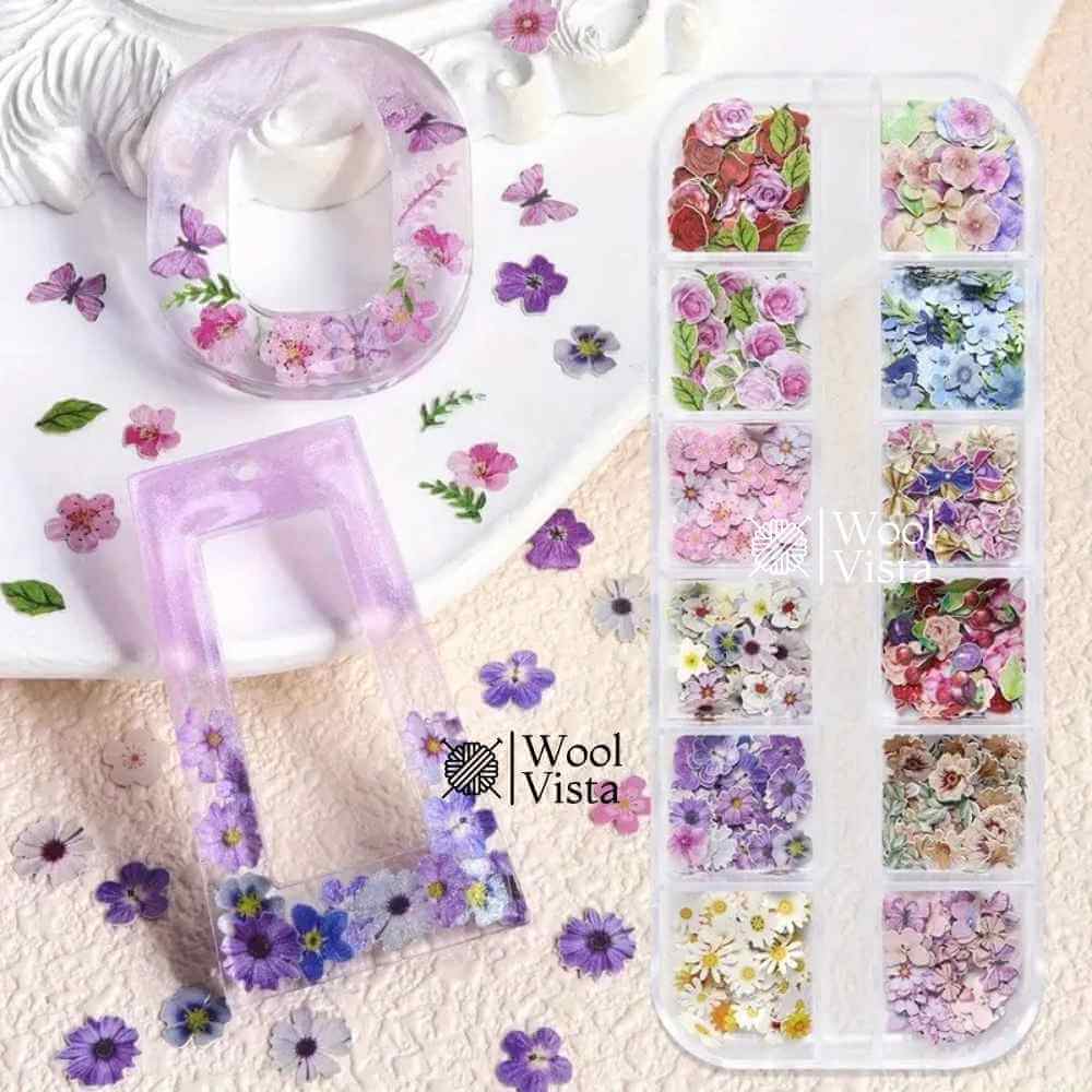 BUTTERFLY & FLORAL EPOXY RESIN CHIPS – MIXED COLOR WOOD PULP FILLERS FOR DIY JEWELRY, RESIN ART, PHONE CASE & KEYCHAIN CRAFTS
