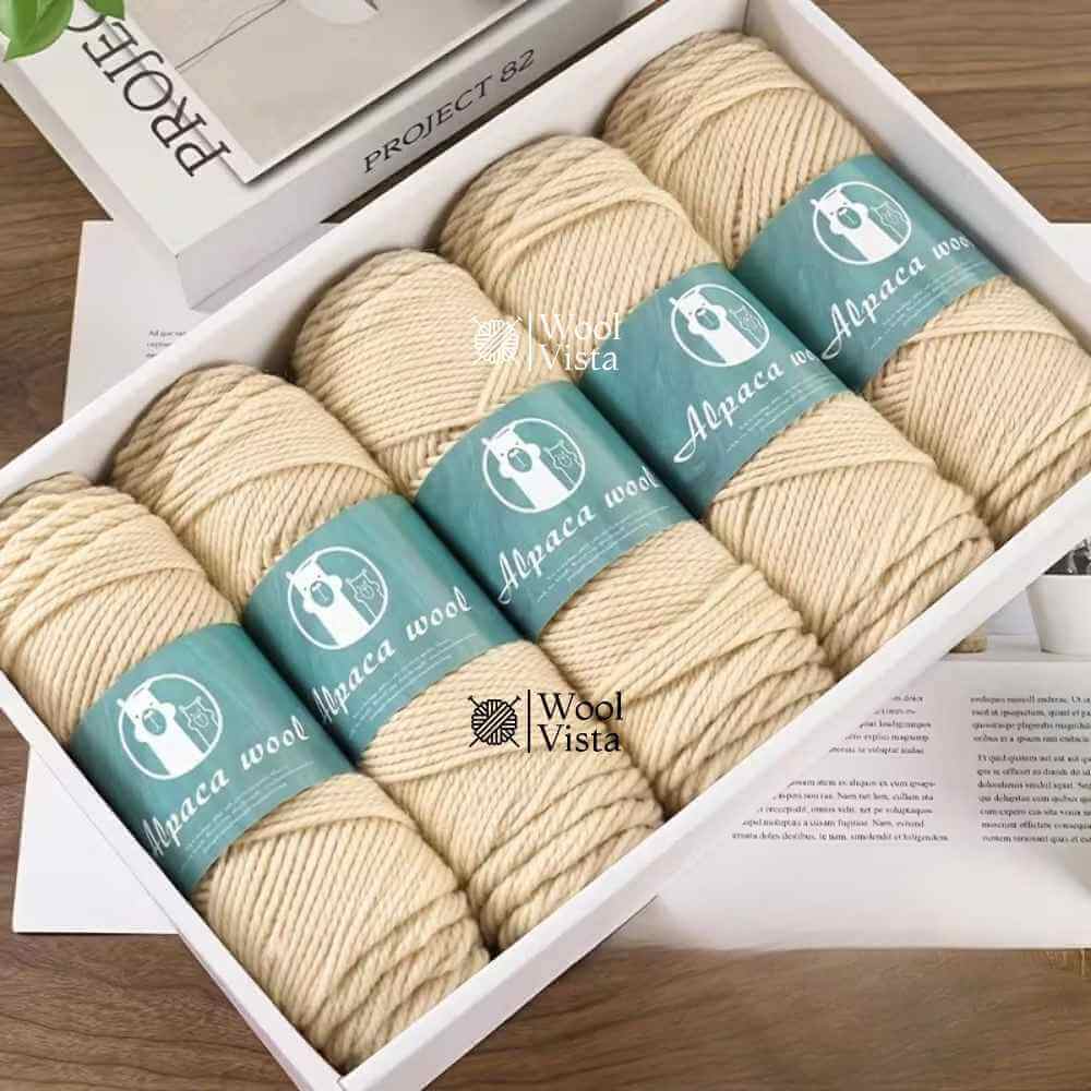 COARSE ALPACA WOOL YARN - IMPORTED YARN BALL (95% ALPACA, 5% POLYESTER)