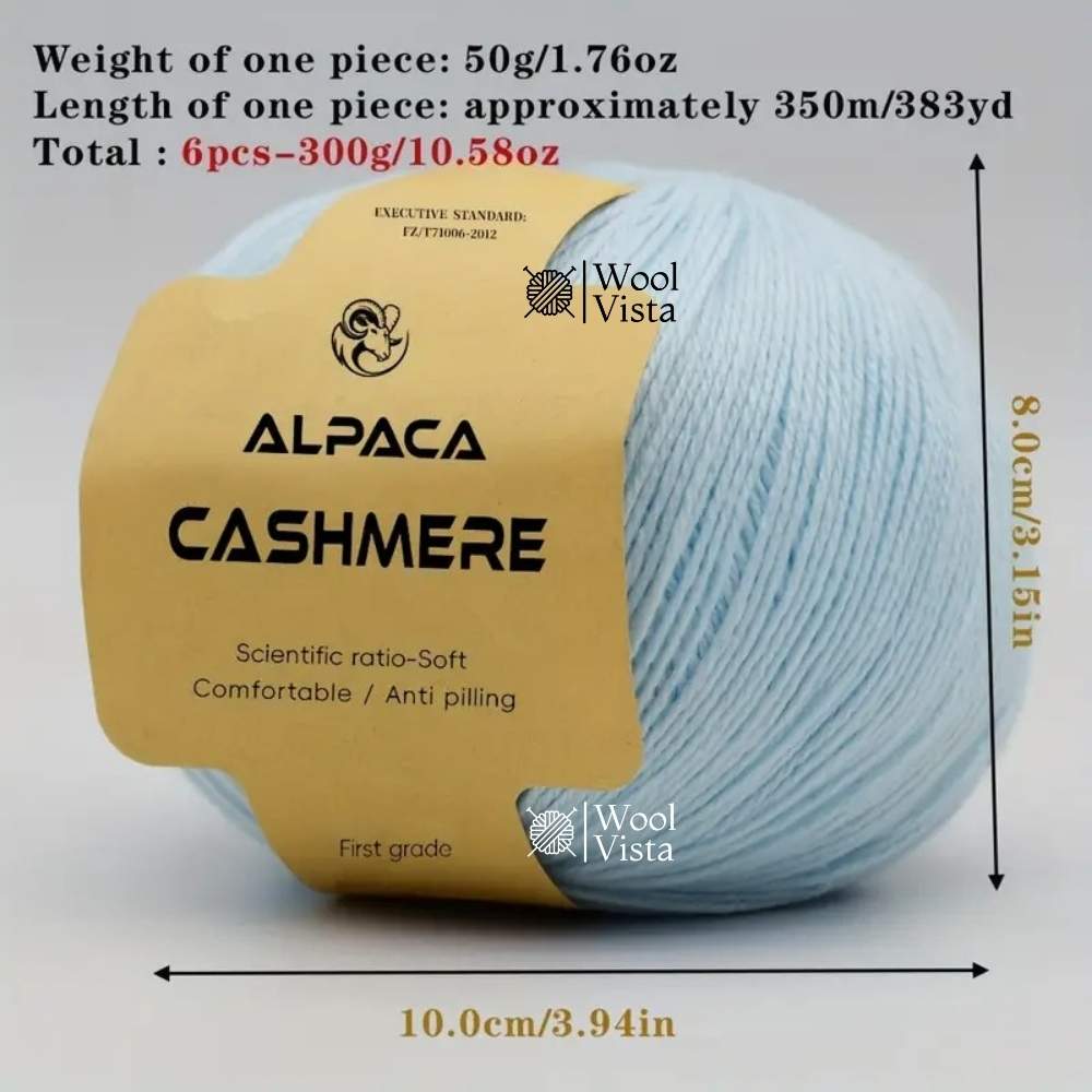 CASHMERE ALPACA WOOL YARN – SOFT, WARM & ANTI-PILLING KNITTING YARN (PACK OF 6)