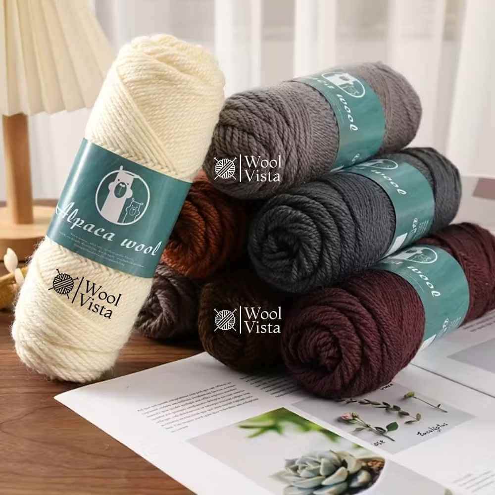 COARSE ALPACA WOOL YARN - IMPORTED YARN BALL (95% ALPACA, 5% POLYESTER)