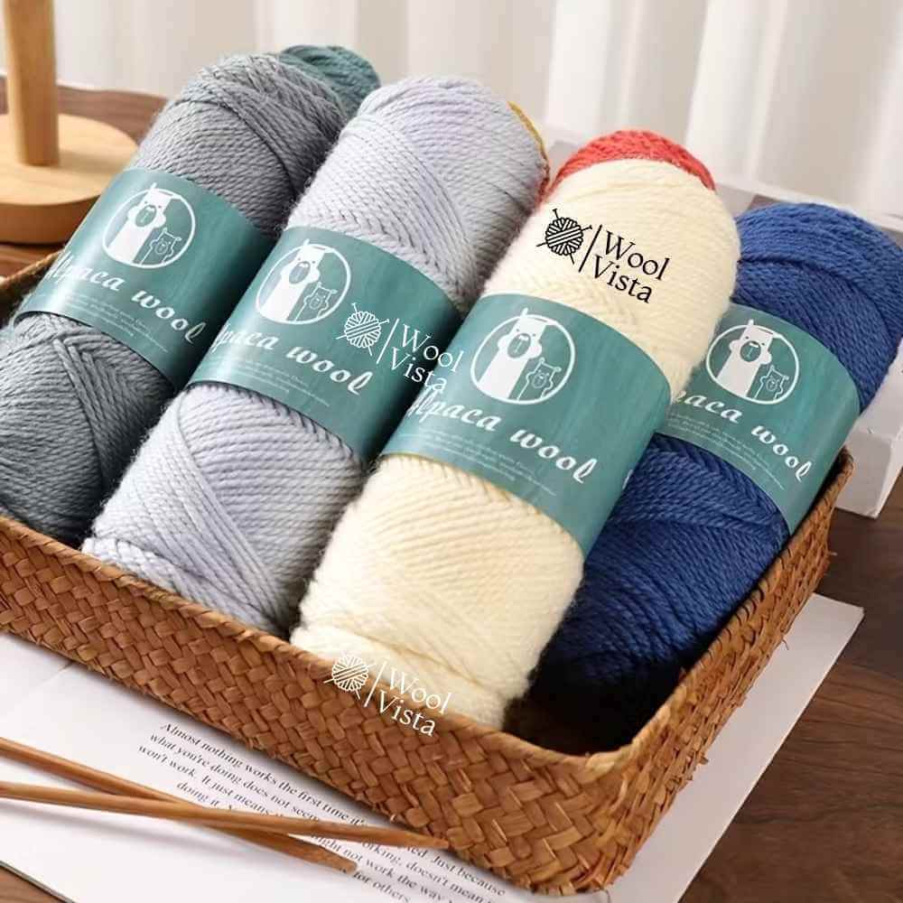 COARSE ALPACA WOOL YARN - IMPORTED YARN BALL (95% ALPACA, 5% POLYESTER)