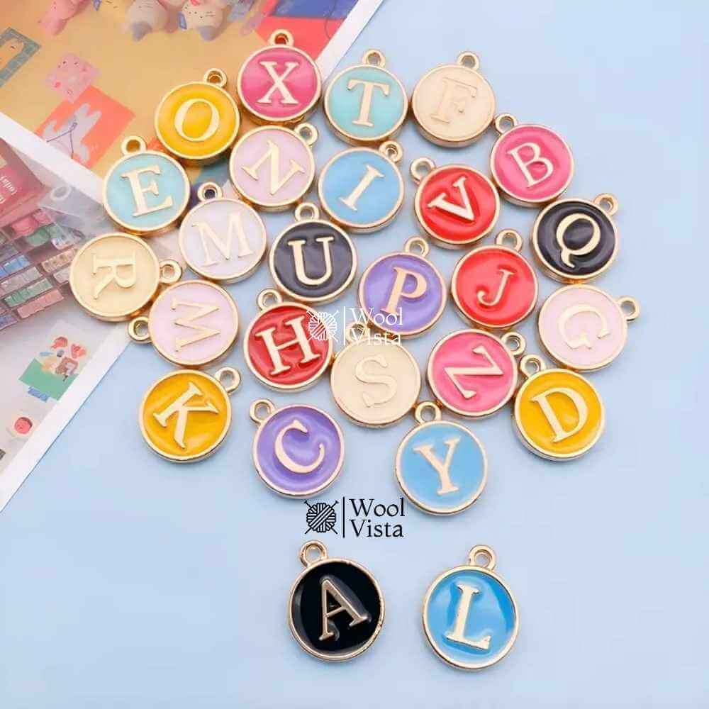 COLORFUL ALPHABET CHARM SET – OIL DROP LETTER PENDANTS FOR DIY JEWELRY MAKING