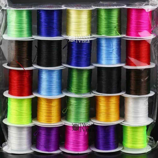 COLORFUL ELASTIC RUBBER STRING – STRETCH CORD FOR DIY BRACELETS, NECKLACES & JEWELRY MAKING 50 METERS ROLL