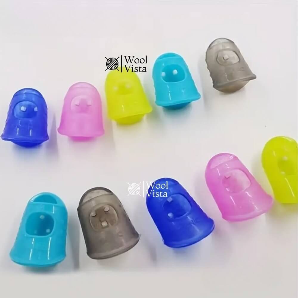 COLORFUL SILICONE THIMBLE SET – BREATHABLE FINGER PROTECTORS FOR SEWING, QUILTING & DIY CRAFTS (5 PCS)