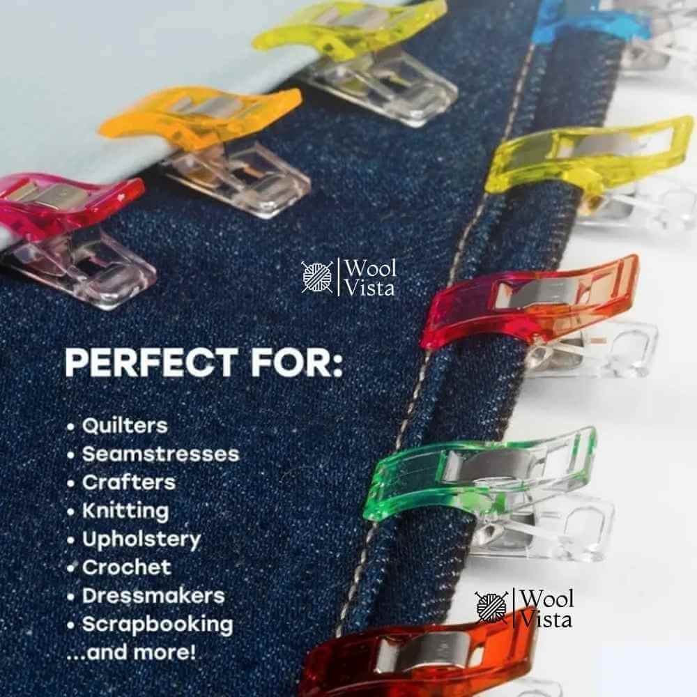 COLORFUL PLASTIC SEWING CLIPS – (10 PIECE) FOR FABRIC HOLDING & DIY SEWING PROJECTS