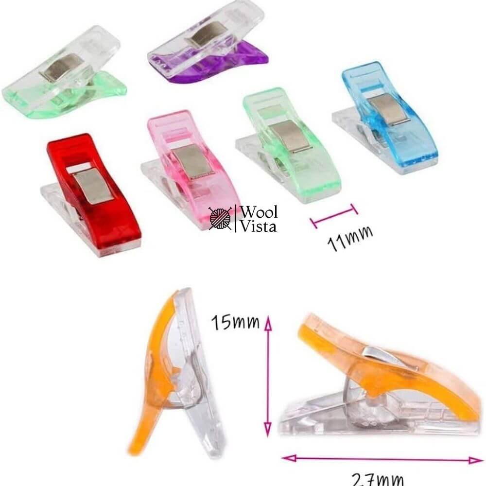 COLORFUL PLASTIC SEWING CLIPS – (10 PIECE) FOR FABRIC HOLDING & DIY SEWING PROJECTS
