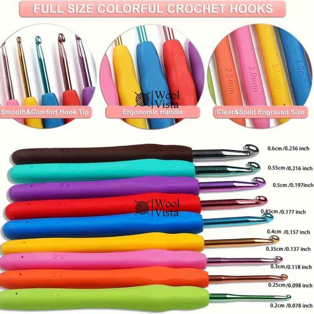COMPLETE CROCHET STARTER KIT WITH YARN, HOOKS, NEEDLES & TOOLS – BEGINNER FRIENDLY SET WITH STORAGE BAG