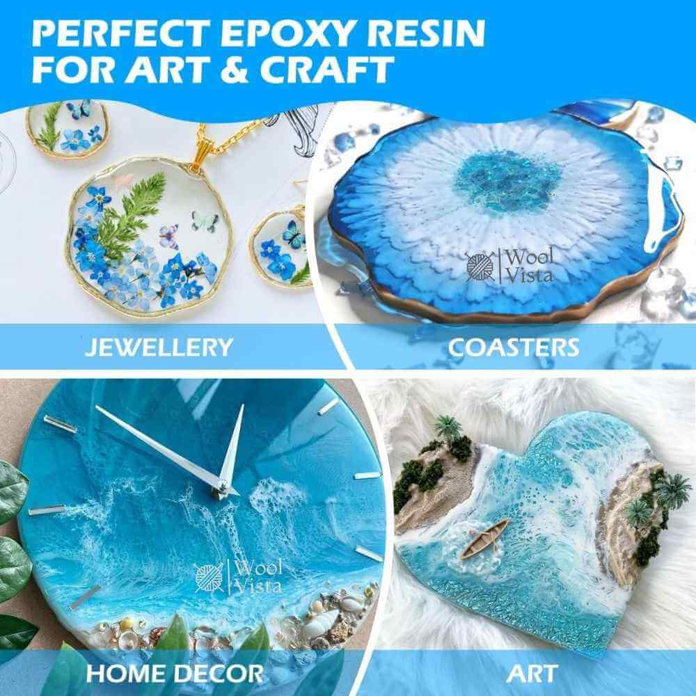 CRYSTAL CLEAR EPOXY RESIN & HARDENER – HIGH-GLOSS, DURABLE FORMULA FOR CASTING, COATING & DIY ART PROJECTS