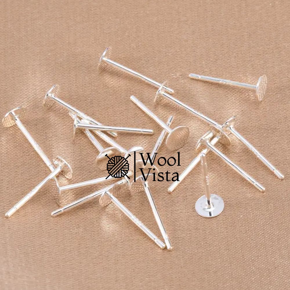 EAR STUD BASES (12 PAIRS) – DIY JEWELRY FINDINGS FOR EARRINGS, CRAFTS & ACCESSORIES