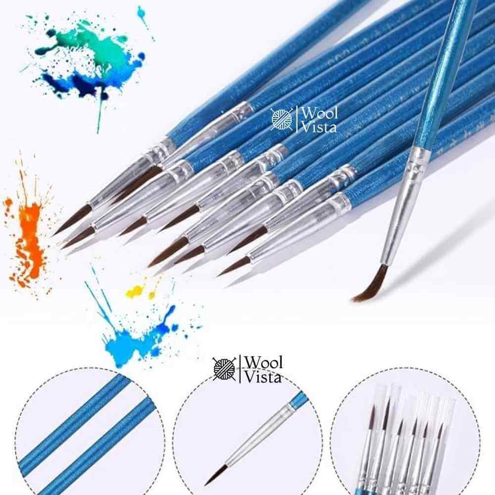 FINE DETAIL PAINT BRUSH SET – 12 MINIATURE BRUSHES FOR ACRYLIC, WATERCOLOR & DETAIL ART