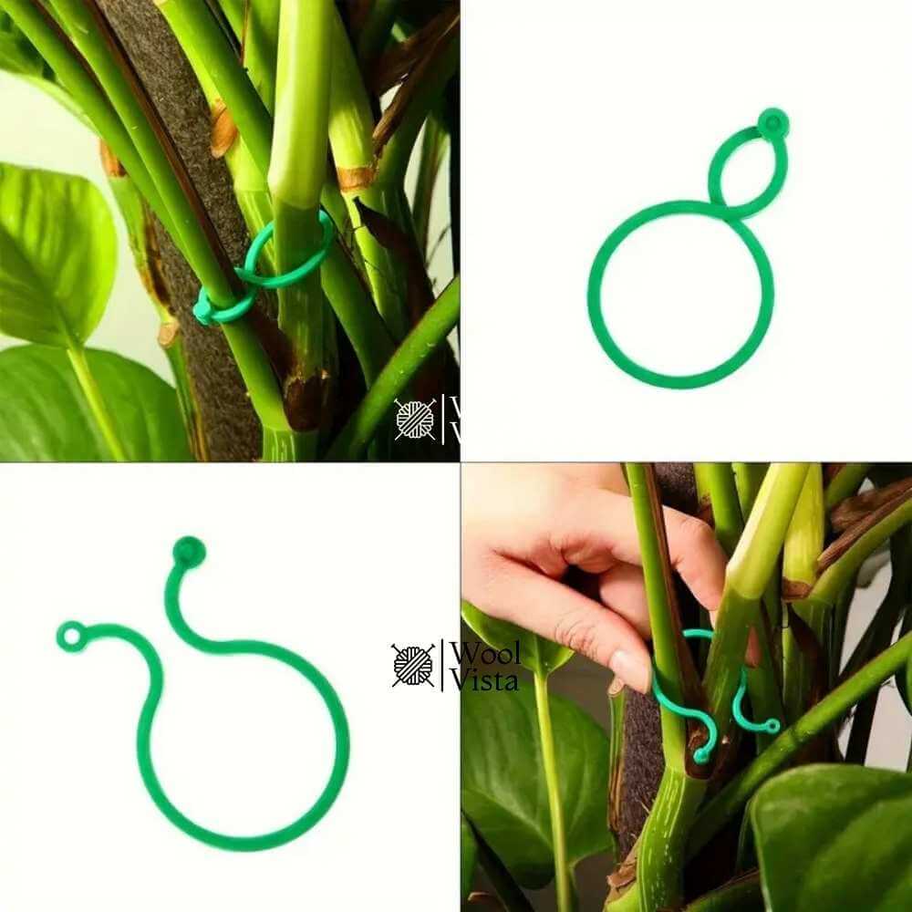 GARDEN PLANT SUPPORT CLIPS – GREEN PLASTIC CLIPS FOR CLIMBING PLANTS, TOMATOES & VEGETABLE VINES (20 PIECES)