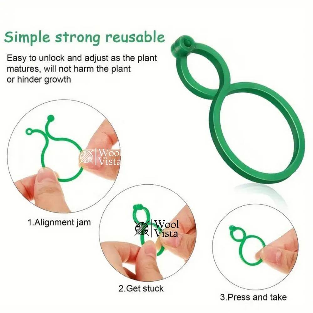 GARDEN PLANT SUPPORT CLIPS – GREEN PLASTIC CLIPS FOR CLIMBING PLANTS, TOMATOES & VEGETABLE VINES (20 PIECES)
