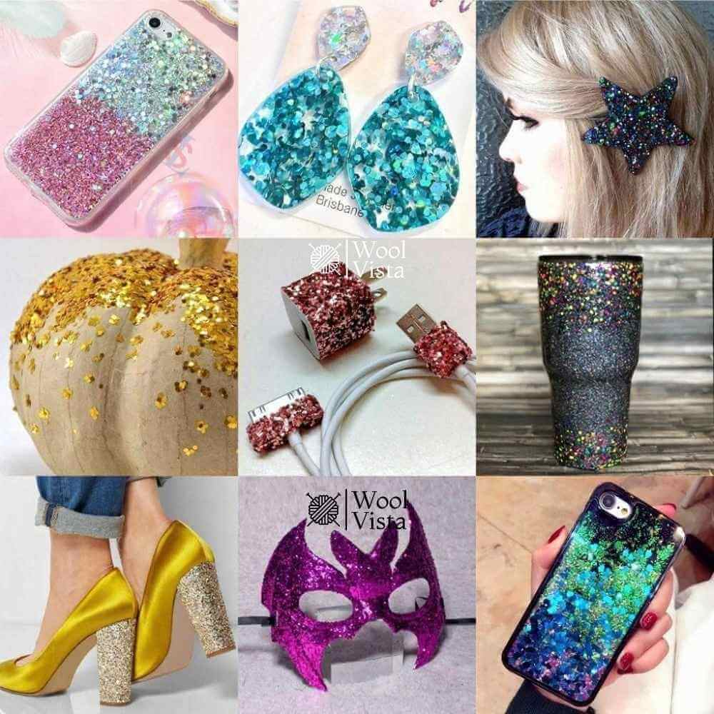 GLITTER BOTTLES SET – 12 PCS HOLOGRAPHIC GLITTER FOR ART, CRAFT & RESIN DECORATION