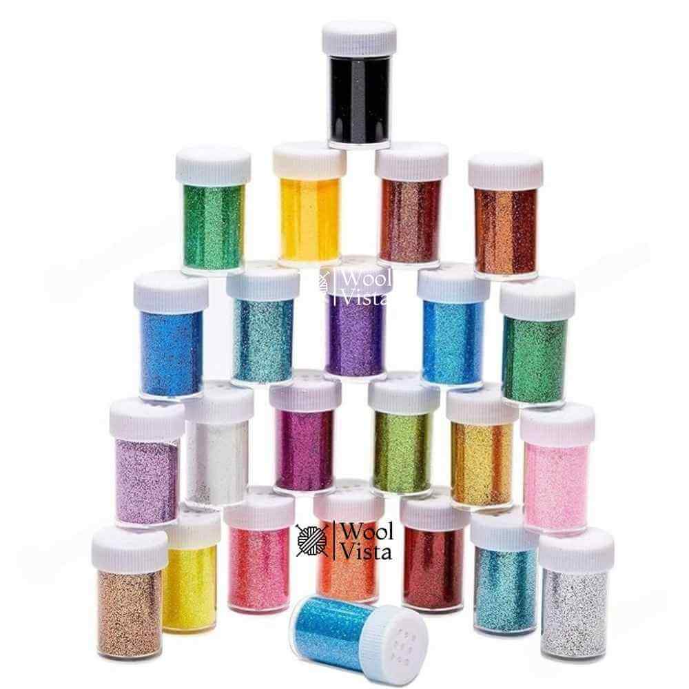 GLITTER BOTTLES SET – 12 PCS HOLOGRAPHIC GLITTER FOR ART, CRAFT & RESIN DECORATION