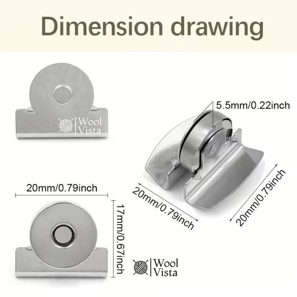 GOLDEN MAGNETIC BAG SNAP BUTTON (1 PAIR) – FAUX LEATHER HIDDEN MAGNET BUCKLE NO-SEW BAG SNAP ACCESSORY