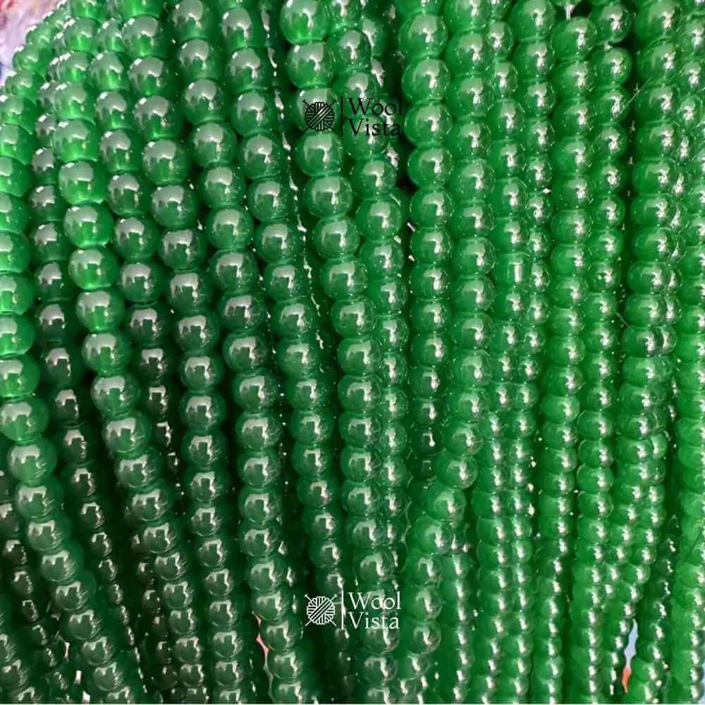 GLASS IMITATION JADE BEADS – 100PCS STRAND FOR DIY JEWELRY MAKING