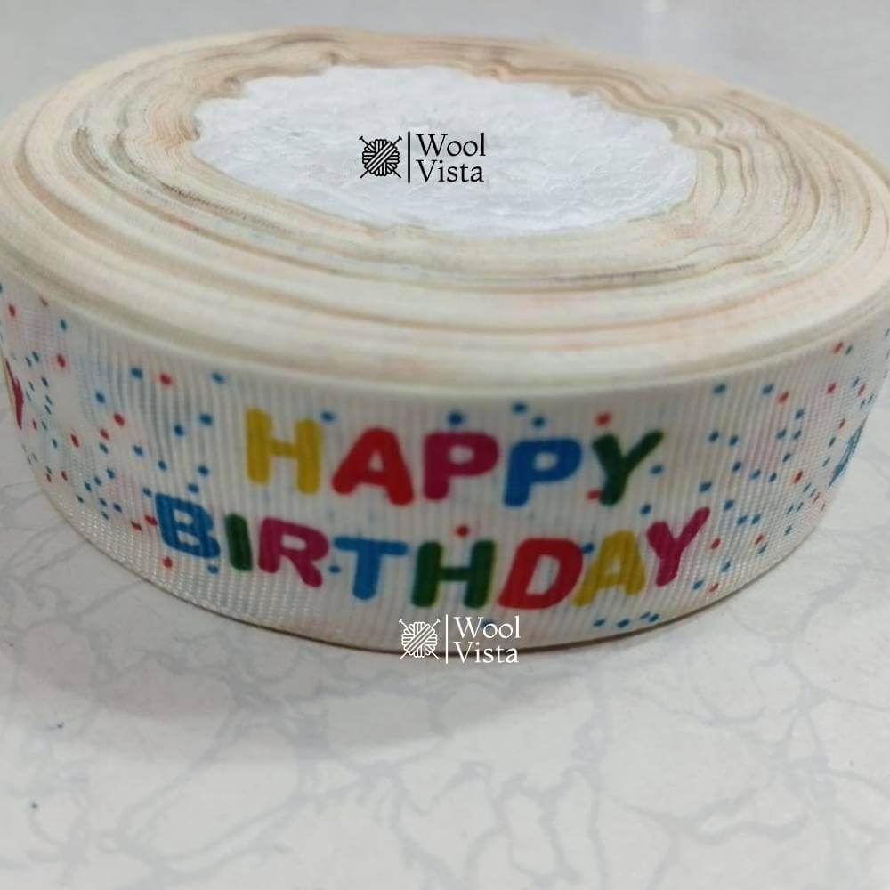 PRINTED GROSGRAIN SATIN RIBBON – 18 YARDS DECORATIVE GIFT & CRAFT RIBBON