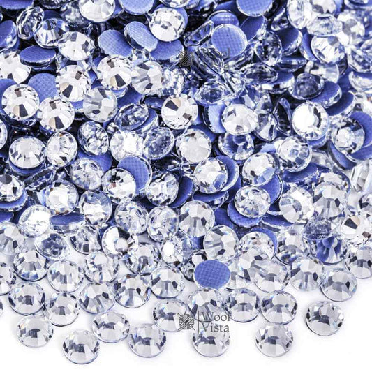 HIGH-QUALITY GOLDEN HOT FIX GLASS RHINESTONES WITH FLAT BACKS FOR CLOTHING EMBELLISHMENTS